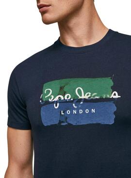 Camiseta Pepe Jeans Santino Logo Marino Hombre