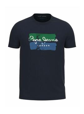 Camiseta Pepe Jeans Santino Logo Marino Hombre