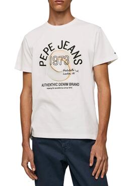 Camiseta Pepe Jeans Tycho Blanca Para Hombre