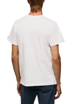 Camiseta Pepe Jeans Tycho Blanca Para Hombre