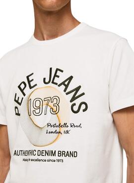 Camiseta Pepe Jeans Tycho Blanca Para Hombre