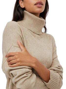 Vestido Vila Ril Roll Neck para Mujer Beige