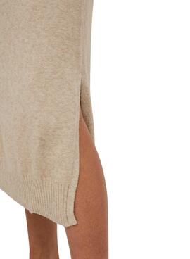 Vestido Vila Ril Roll Neck para Mujer Beige