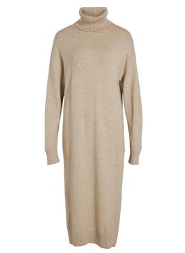 Vestido Vila Ril Roll Neck para Mujer Beige