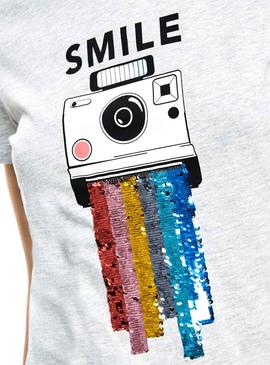 Camiseta Only Collie Gris Mujer