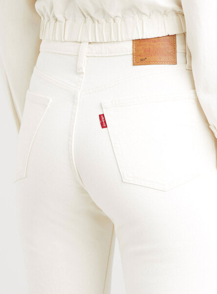 Pantalon Vaquero Levis 501 Crop Blanco para Mujer