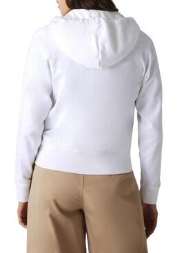 Sudadera Lacoste Cremallera para Mujer Blanca