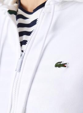 Sudadera Lacoste Cremallera para Mujer Blanca