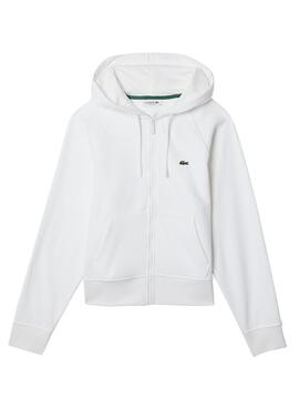 Sudadera Lacoste Cremallera para Mujer Blanca