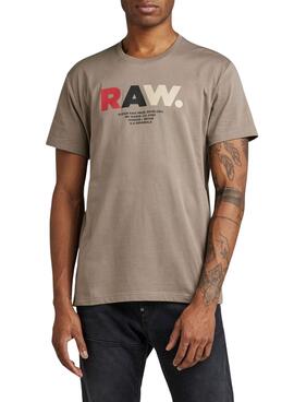 Camiseta G-Star Multi Colored RAW Hombre Marrón