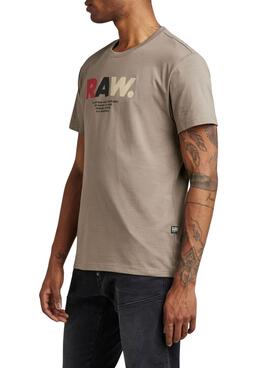 Camiseta G-Star Multi Colored RAW Hombre Marrón