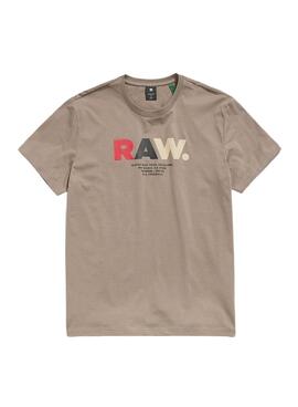 Camiseta G-Star Multi Colored RAW Hombre Marrón