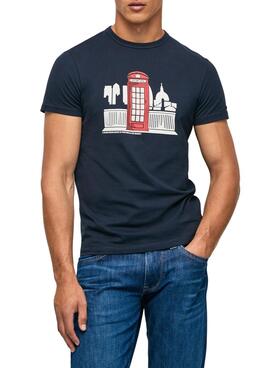 Camiseta Pepe Jeans Trevor Marina Para Hombre