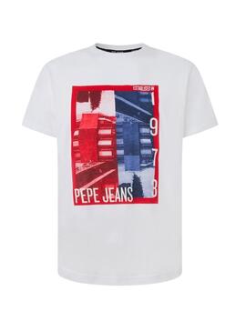 Camiseta Pepe Jeans Trey Blanca Para Hombre