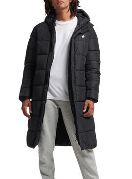 Chaqueta Superdry Hooded Longline Hombre Negro