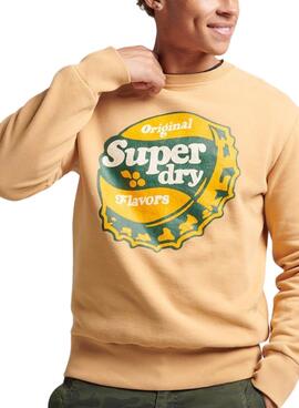 Sudadera Superdry Cooper Nostalgia Hombre Naranja