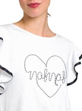 Camiseta Naf Naf Logo Blanco Mujer