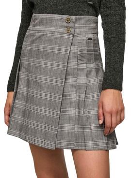 Falda Pepe Jeans Felipa Cuadros Gris para Mujer