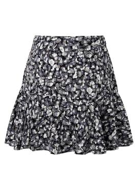 Falda Pepe Jeans Fede Flores Negro y Gris 