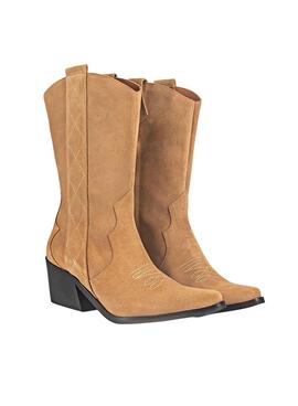 Botas Popa Parati Serraje Camel para Mujer