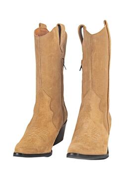 Botas Popa Parati Serraje Camel para Mujer