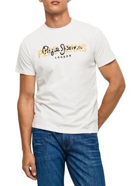 Camiseta Pepe Jeans Thierry Hombre Blanco Roto