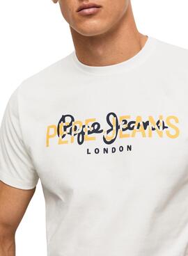 Camiseta Pepe Jeans Thierry Hombre Blanco Roto