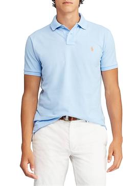 Polo Polo Ralph Lauren Custom Slim Celeste Hombre