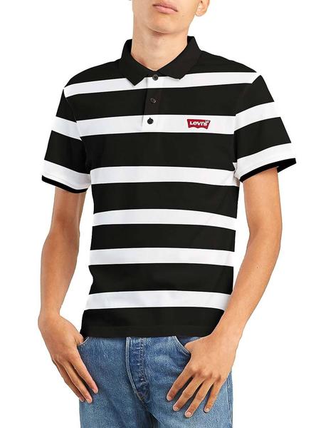 hidrógeno Temprano comportarse Polo Levis Rayas Negro Hombre