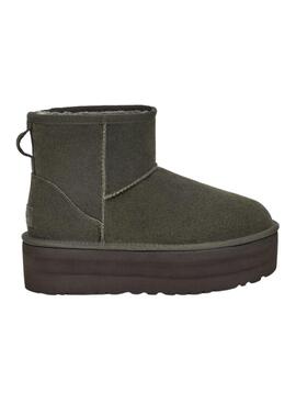 Botas UGG Classic Mini Platform Verde Para Mujer