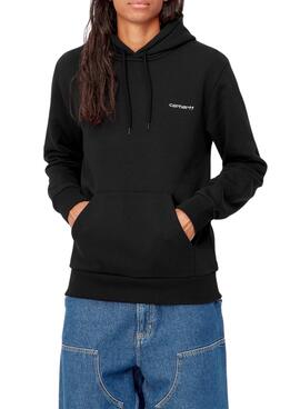 Sudadera Carhartt Hooded Script Negro para Hombre