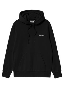 Sudadera Carhartt Hooded Script Negro para Hombre