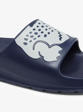 Chanclas Lacoste Croco Marino Para Hombre