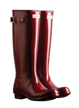 Bota Hunter Original Tall Gloss Rojo para Mujer