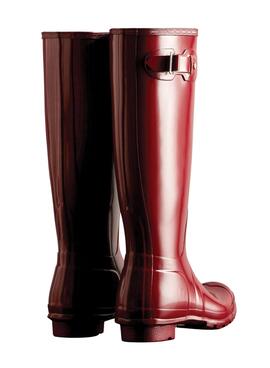 Bota Hunter Original Tall Gloss Rojo para Mujer