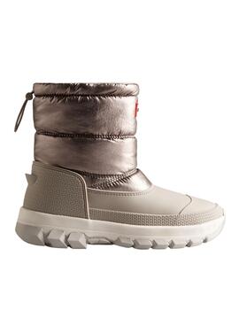 Bota Hunter Metallic Snow Plateado para Mujer