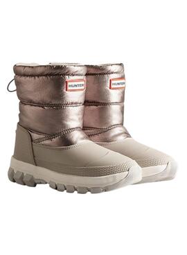 Bota Hunter Metallic Snow Plateado para Mujer