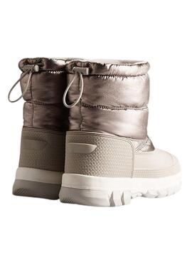 Bota Hunter Metallic Snow Plateado para Mujer