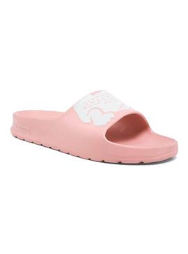 Chanclas Lacoste Croco Rosa Para Mujer