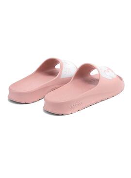 Chanclas Lacoste Croco Rosa Para Mujer