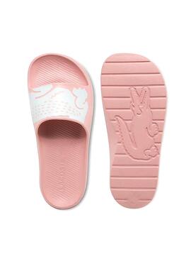 Chanclas Lacoste Croco Rosa Para Mujer