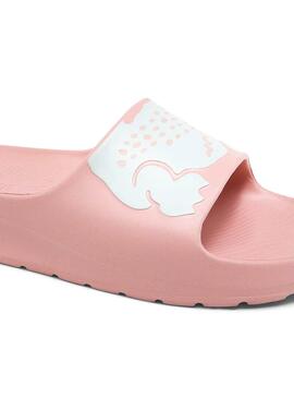 Chanclas Lacoste Croco Rosa Para Mujer