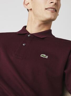 Polo Lacoste Original Fit Jaspeado Granate Hombre