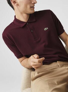 Polo Lacoste Original Fit Jaspeado Granate Hombre