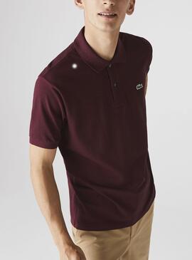 Polo Lacoste Original Fit Jaspeado Granate Hombre