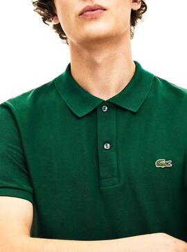 Polo Lacoste Slim Fit Verde Para Hombre