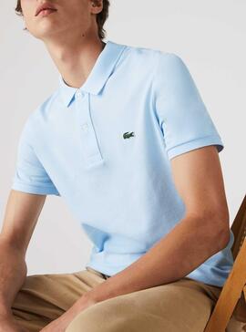 Polo Lacoste Slim Fit Celeste para Hombre