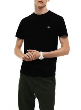 Camiseta Lacoste TH6709 Negro Para Hombre