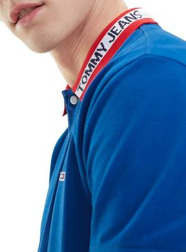 Polo Tommy Jeans Tipped Collar Azulon Hombre