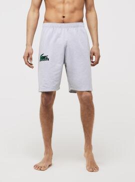 Bermuda Lacoste Pijama Lounge Croc Gris Hombre